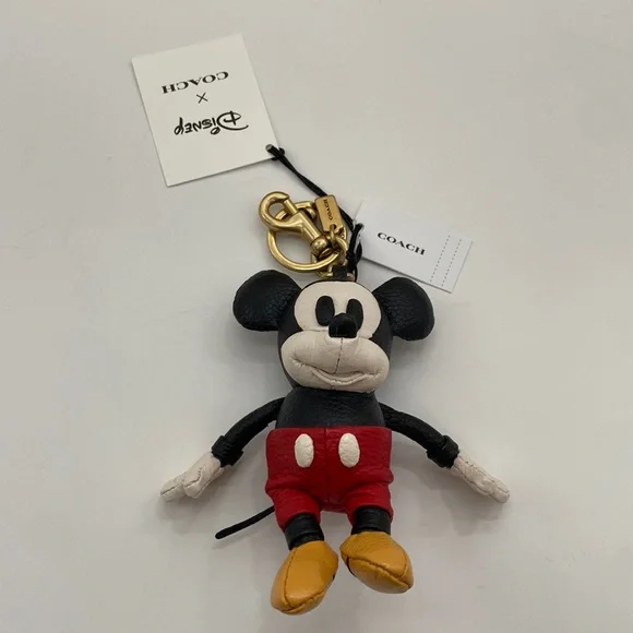 NWT Disney X Coach Mickey Mouse Collectible Bag Charm Coach Keychain Rare FOB 50 - Picture 2 of 7